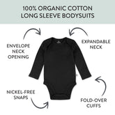 5-Pack Organic Cotton Long Sleeve Bodysuits